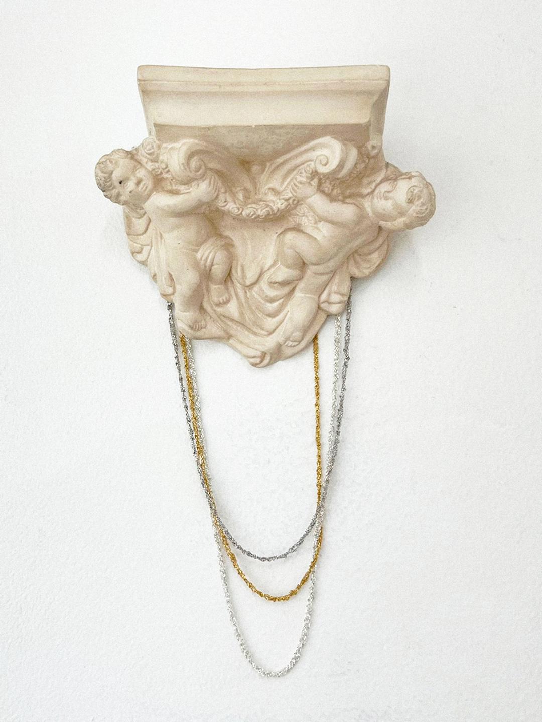 핸드메이드 니트 체인 목걸이