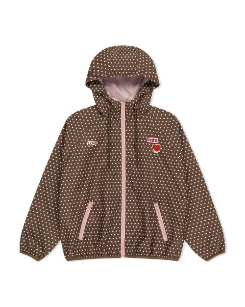 POLKA DOT WINDBREAKER JACKET (BROWN)