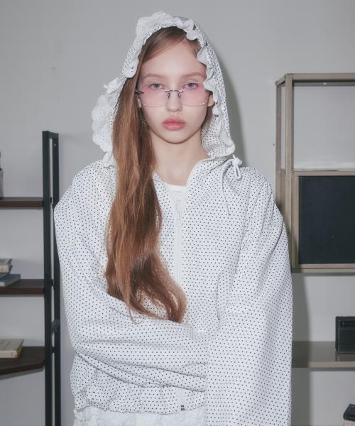 펀프롬펀(FUNFROMFUN)  LACE TRIM HOODED WINDBREAKE, WHITE - 사이즈 & 후기 | 무신사