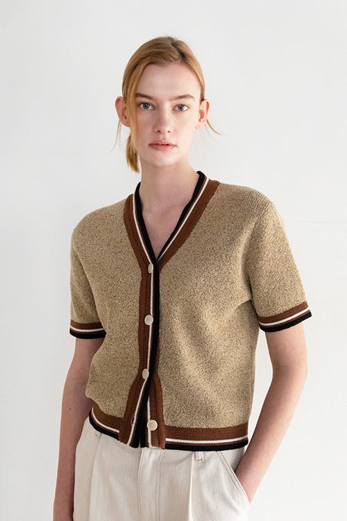 [5/13 예약배송] CONTRAST RIB KNIT CD (MEL. BEIGE)