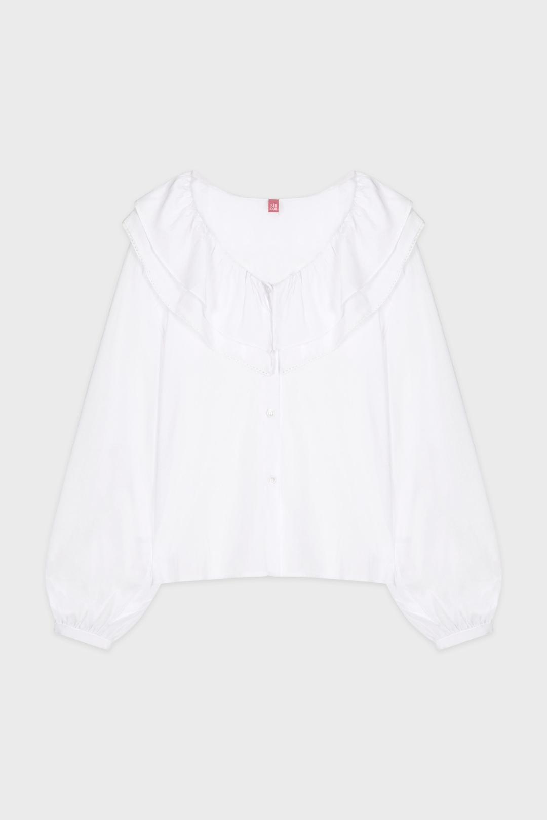 Double Collar Blouse (White)