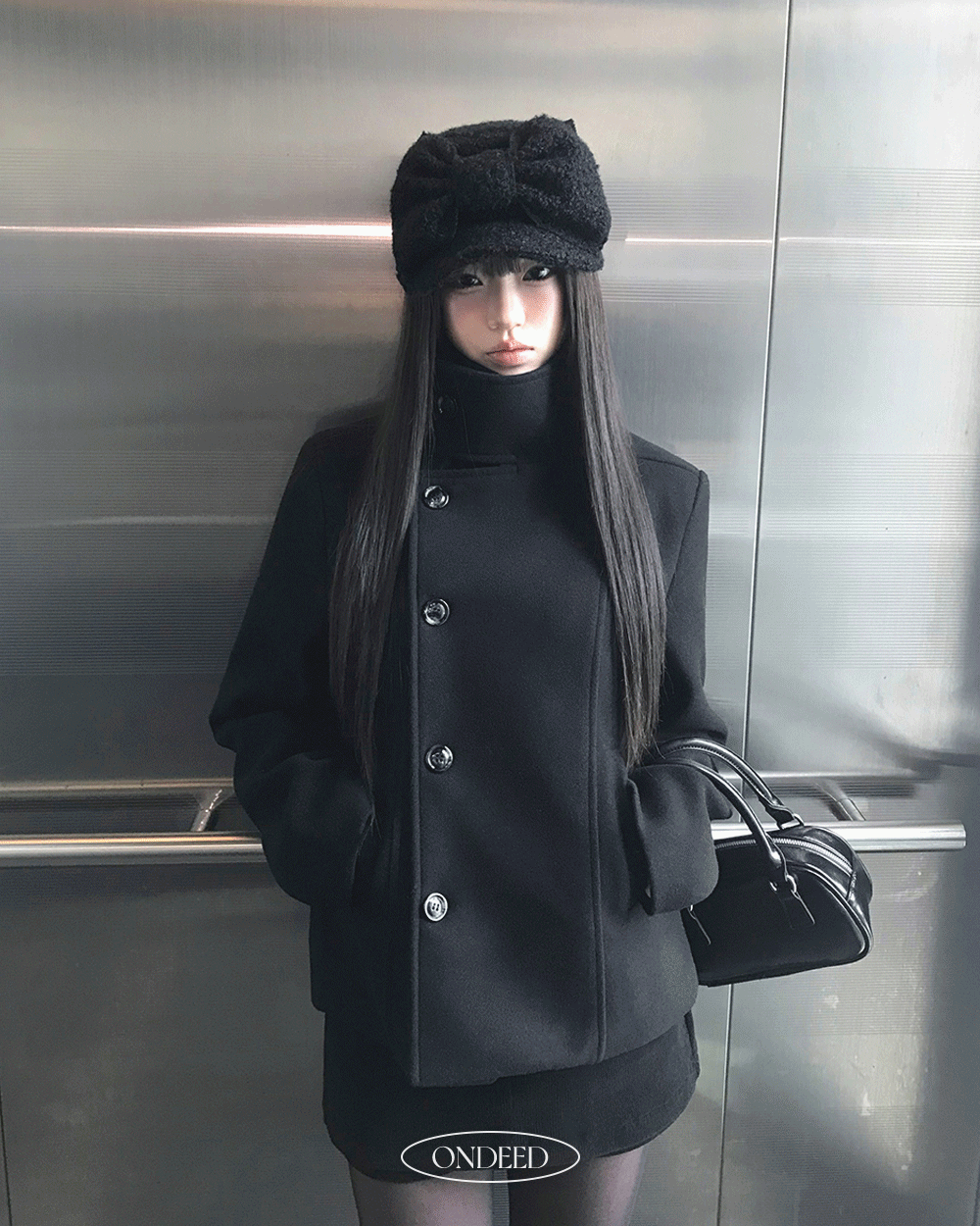 [하이넥🩶] 아보 하이넥 더블 모직 숏 코트