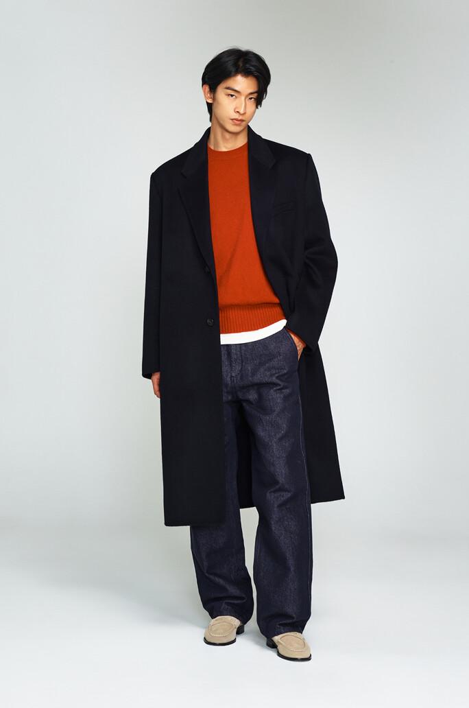 [TIME HOMME] 캐시미어 블렌드 싱글 롱 코트