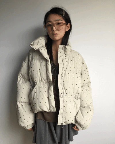 [오늘출발/MD추천]플라워도트 패딩 점퍼 (2color) *전 컬러 당일 발송 가능!