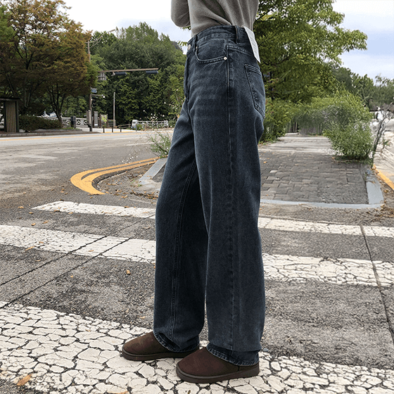 고고싱 [New기모🔥12만장돌파!!] 와이드 스톤 데님팬츠 (5컬러,겨울청바지,기모바지,기모데님,기모팬츠,와이드팬츠,와이드데님,사계절데님,워싱데님,와이드청바지,출근룩)