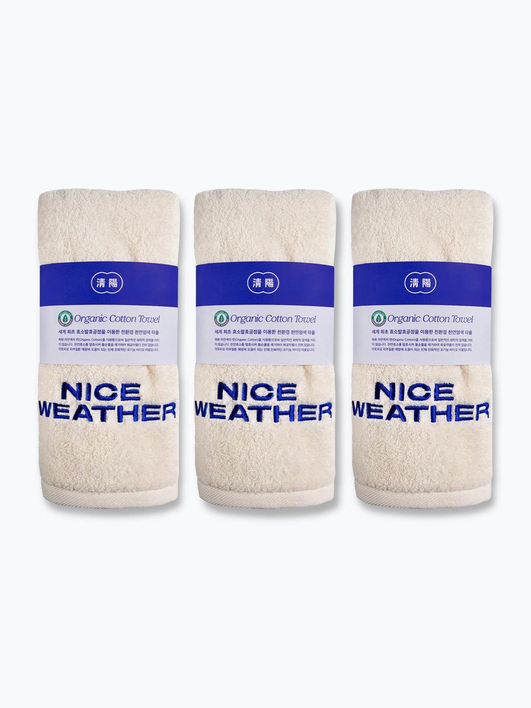 [Nice Weather] ORGANIC TOWEL 3P (IVORY)
