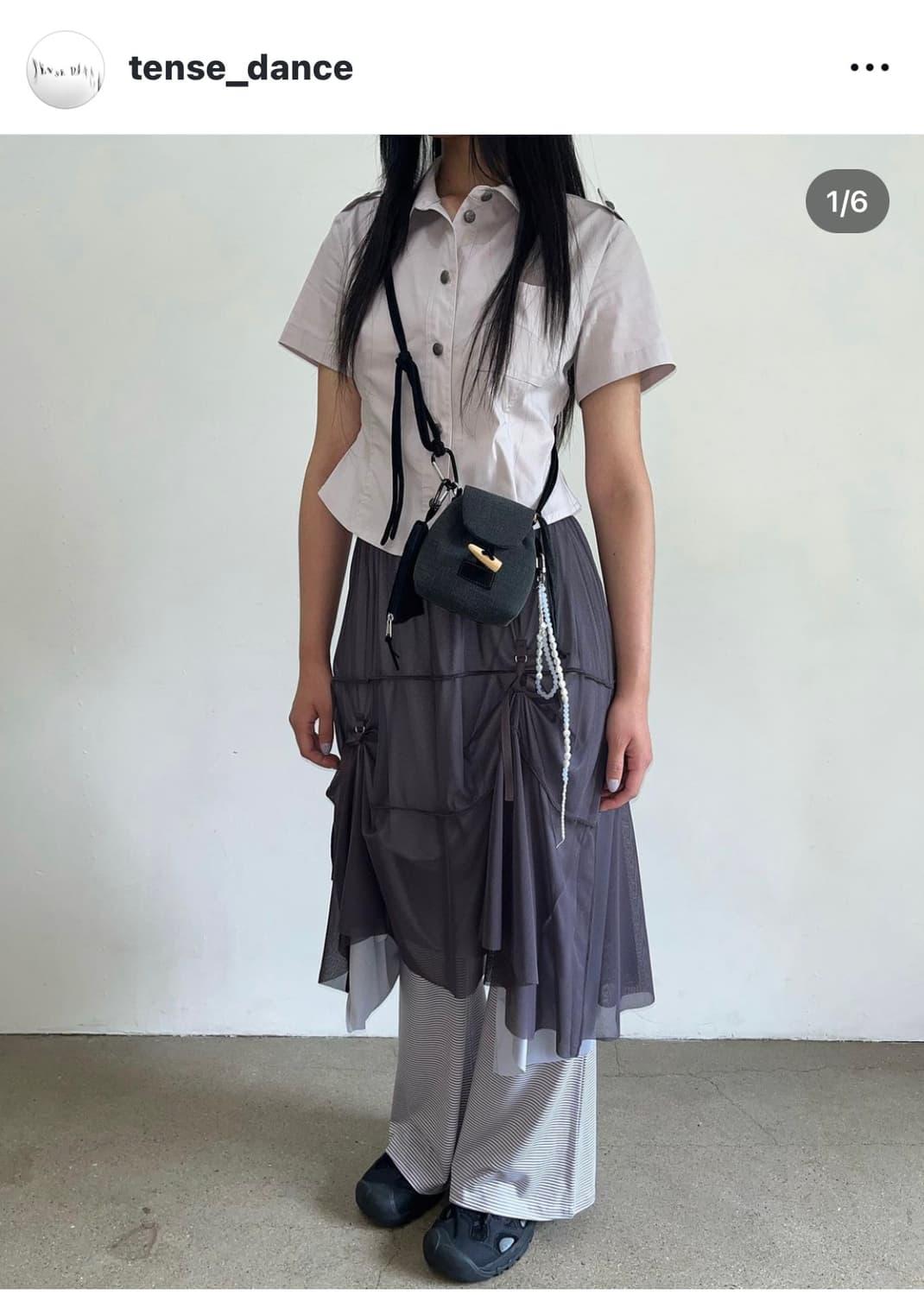 Tense dance layerd mesh skirt | 후루츠패밀리