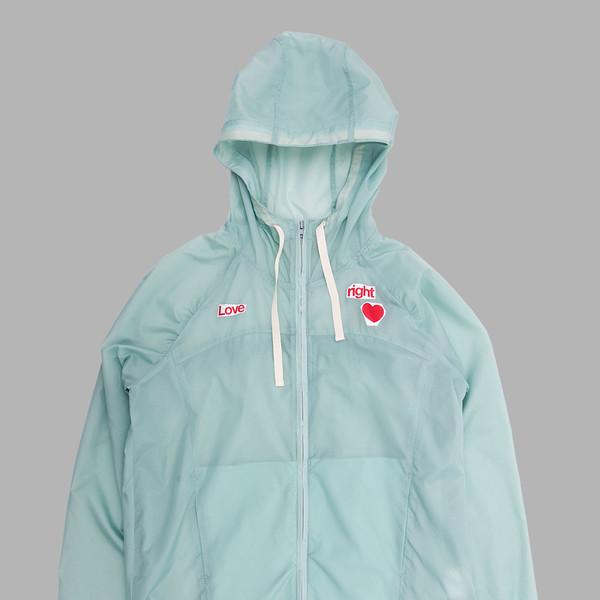 LOVE SEE-THROUGH WINDBREAKER (LIGHT TEAL)