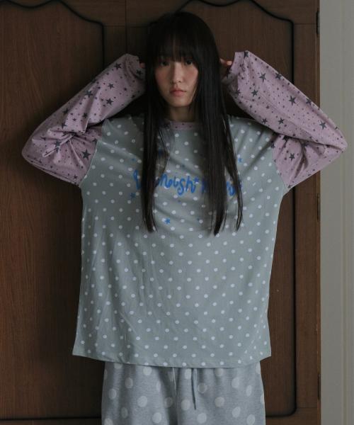 Dot star long sleeve tee_green
