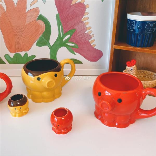문어 타코야끼 일본 세라믹 머그 컵 우유 커피 잔