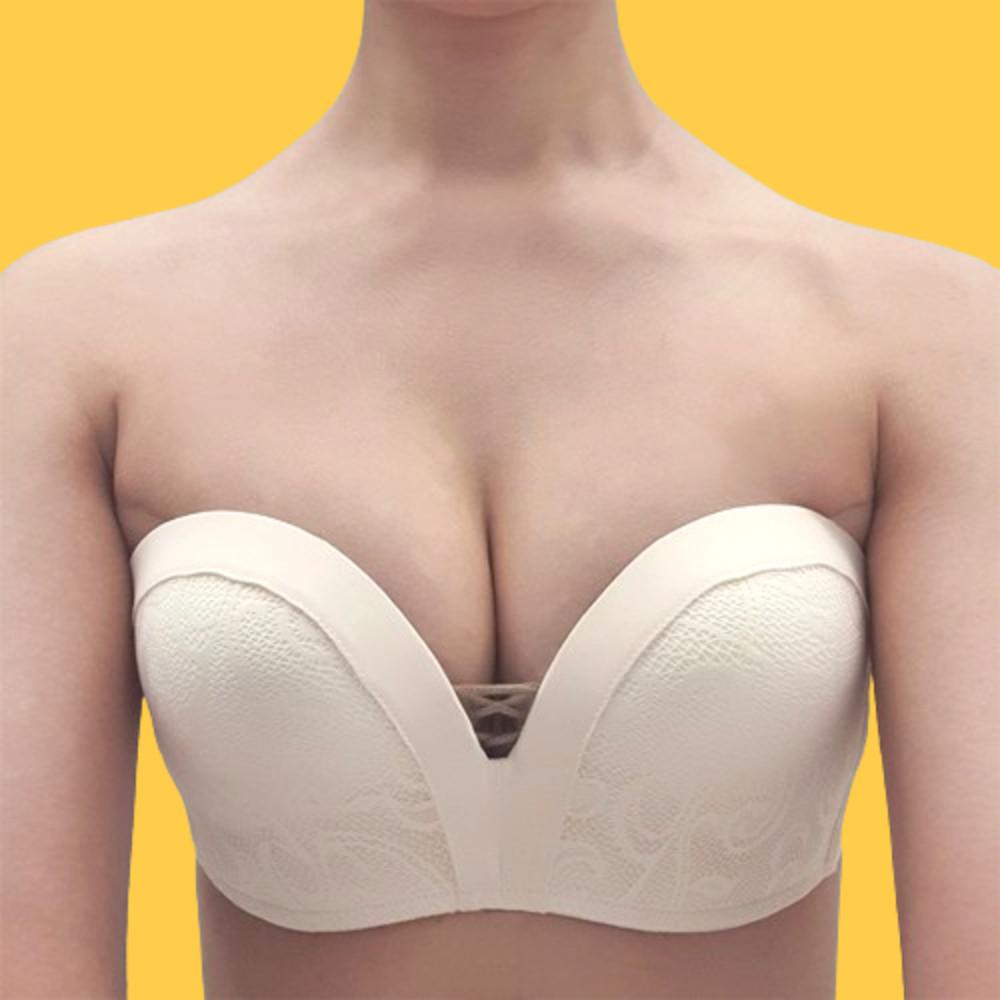 앙블리 볼륨업 웨딩브라 촬영 드레스 속옷 어깨 끈없는 뽕브라 왕뽕 패드 스트랩리스 튜브탑