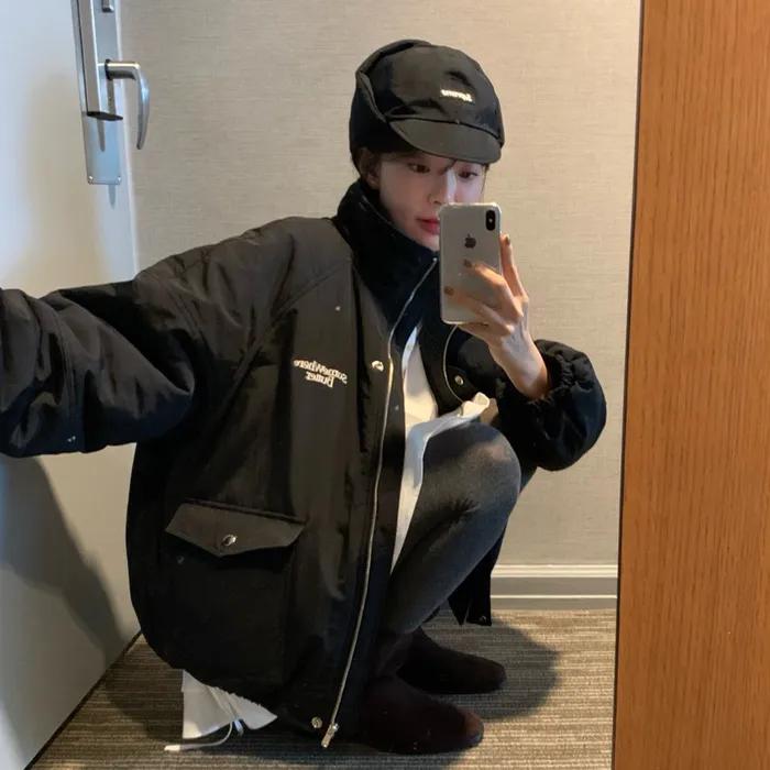 [4th] Fleece Over-Fit Padding Jumper - Black