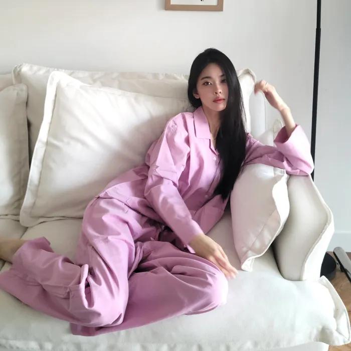 [진주님 착용] 홈웨어 셔츠 & 팬츠 세트 (라벤더 핑크) HOME WEAR SHIRTS & PANTS SET (LAVENDER PINK)