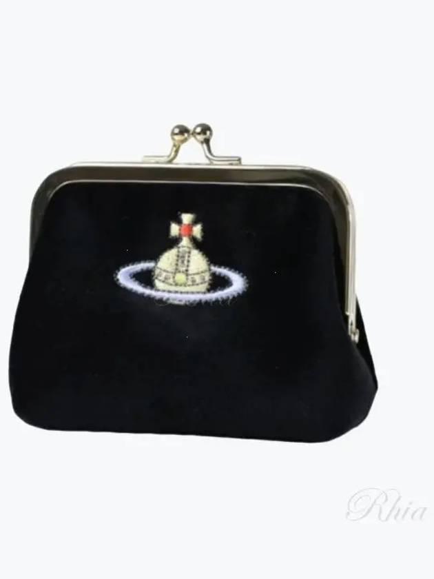 비비안웨스트우드 24FW 프레임 코인 펄스 56010006W W00ZL N401 벨벳 동전 지갑