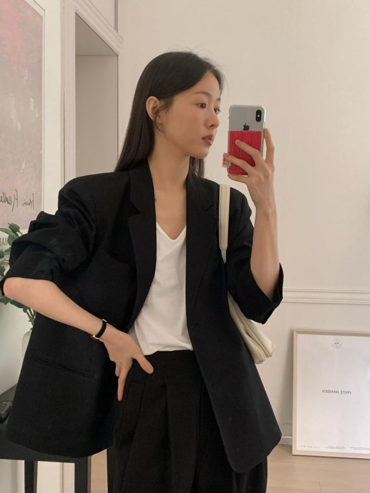 vergamot 베르가못 클로이 자켓 카라 투버튼 봄 jk