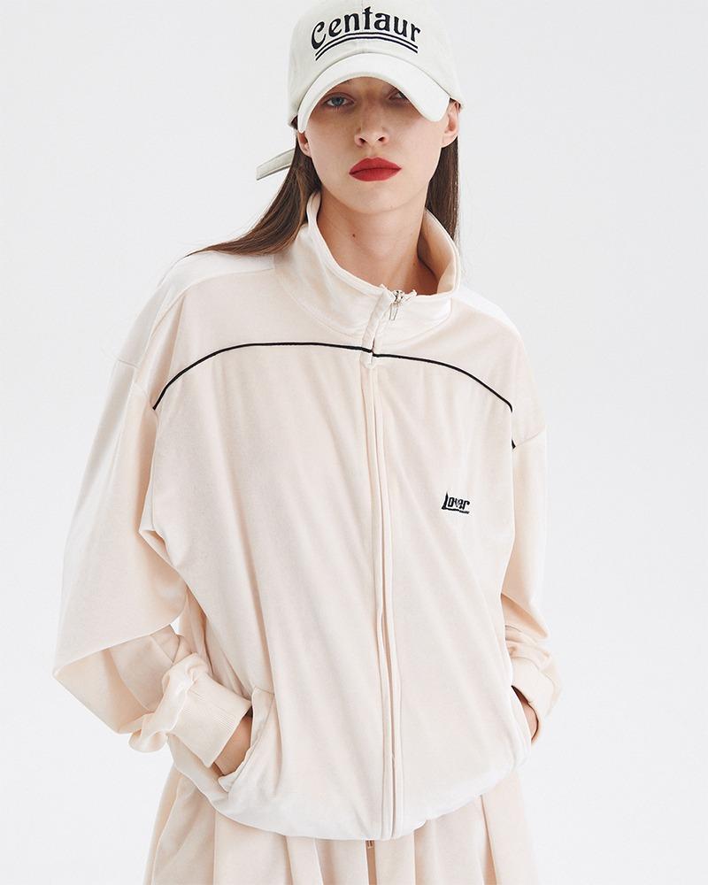 LOVER VELVET ZIP-UP_IVORY - THE CENTAUR