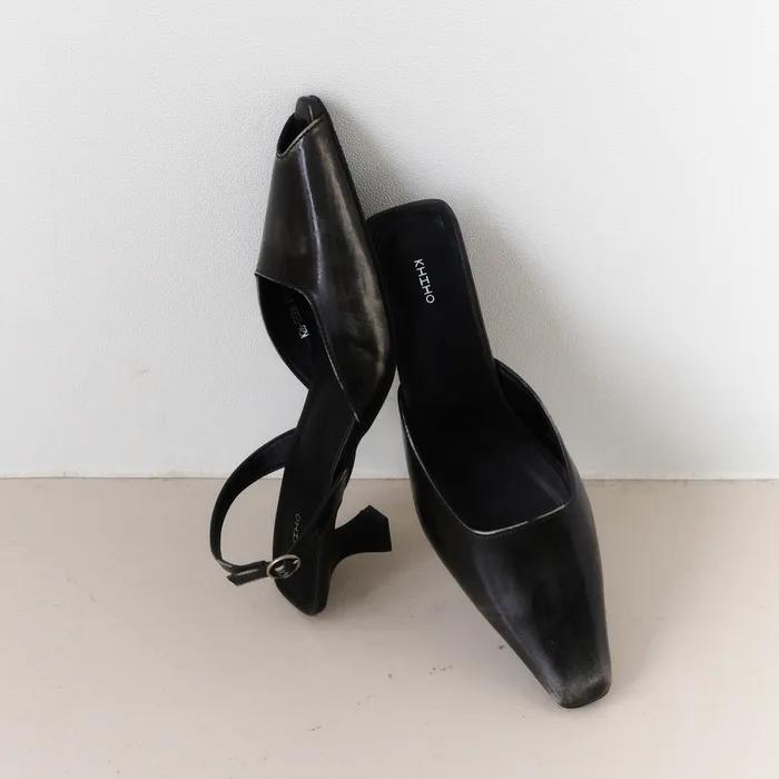 CIEL PEEP TOE SLINGBACK / VINTAGE CHARCOAL