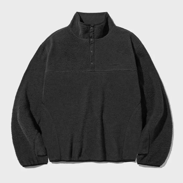 트래블러 플리스 아노락-블랙