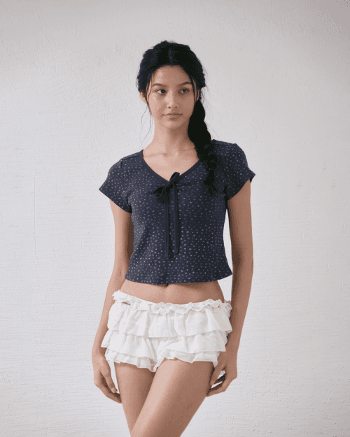 WILDFLOWER BASIC CROP TOP [NAVY]