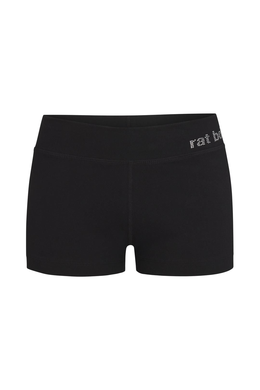 LOUNGE BIKE SHORTS IN ONYX RHINESTONE - XS / Onyx