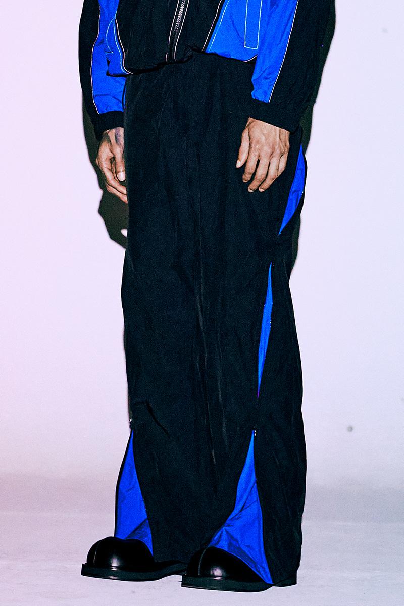 커브드 나일론 지퍼 팬츠 (블랙)