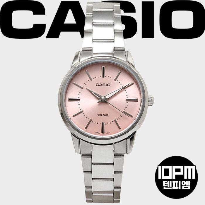 [CASIO] 텐피엠 카시오 여성용 메탈 모던 원형핑크