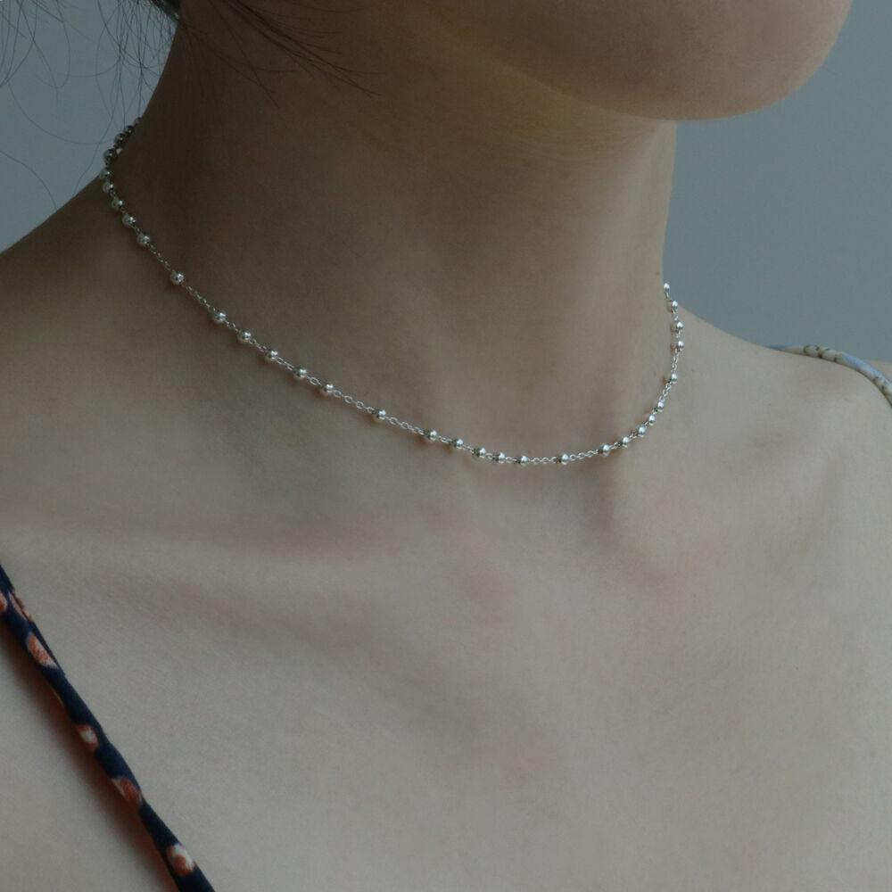 [실버925] SILVER BALL CHAIN NECKLACE(CHOKER)