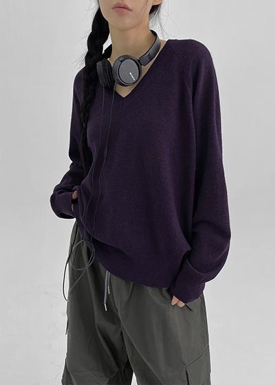 블랙업 오소잉 브이넥 니트 (울 55%)