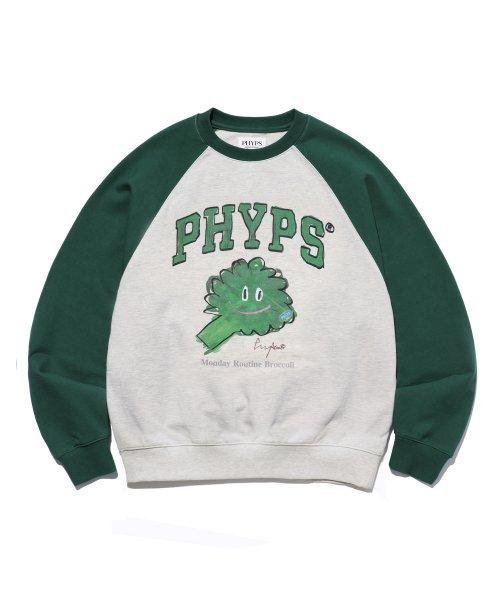 (MONDAYROUTINE)BROCCOLI RAGLAN CREWNECK GREEN