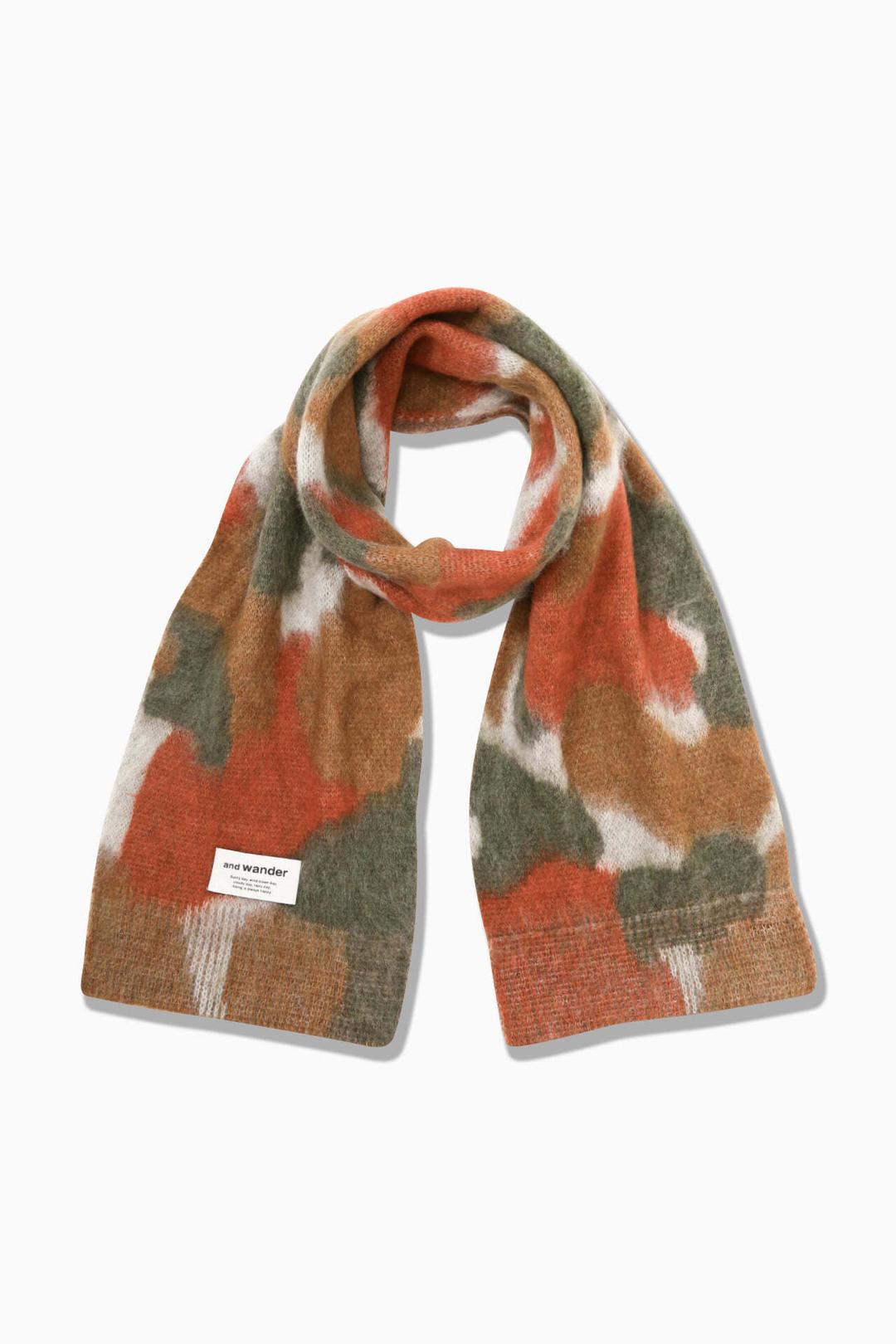 mix color shaggy knit stole