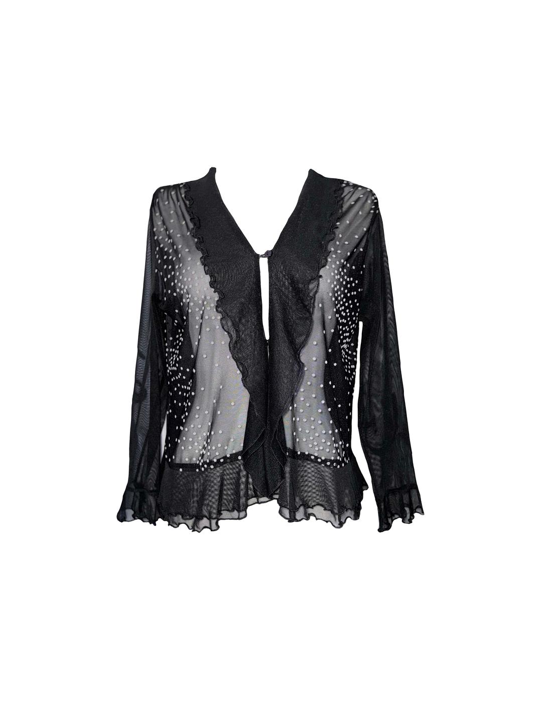 Stardust Ruffle Mesh Cardigan
