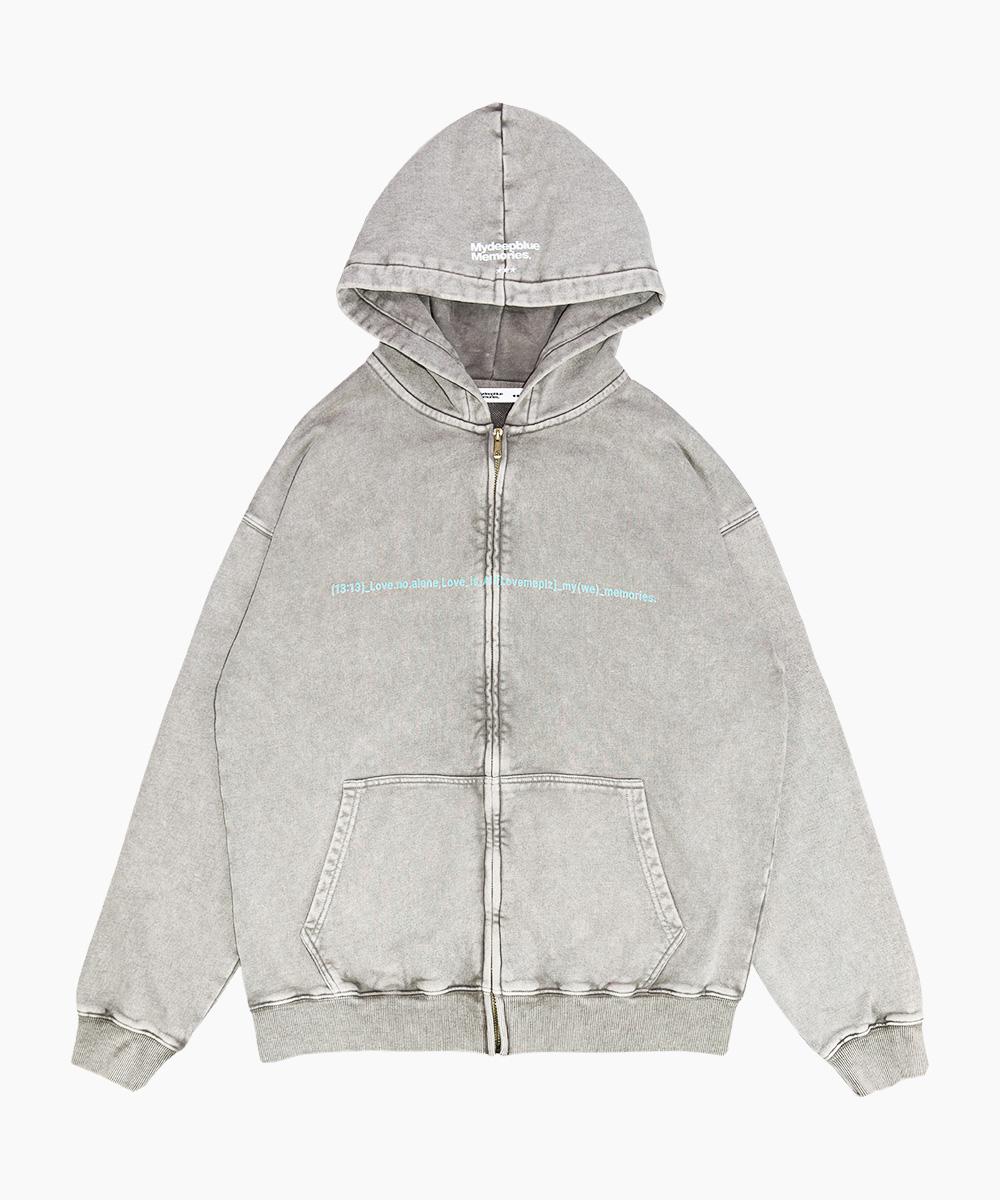 13:13 Love No Alone Washed Zip-up (Grey)
