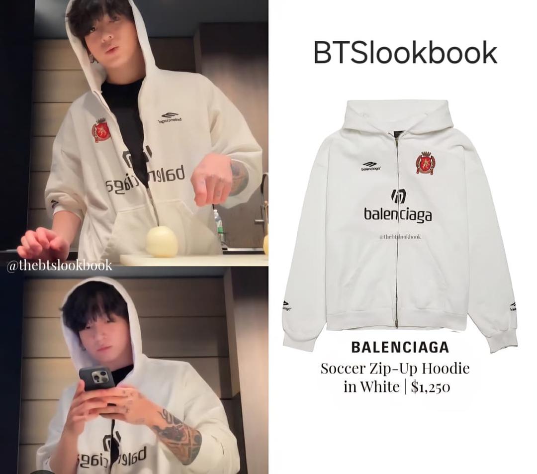 발렌시아가 사커 후드 집업 티셔츠 화이트 서울 싸커 후디 티 롱 슬리브 | 후루츠패밀리