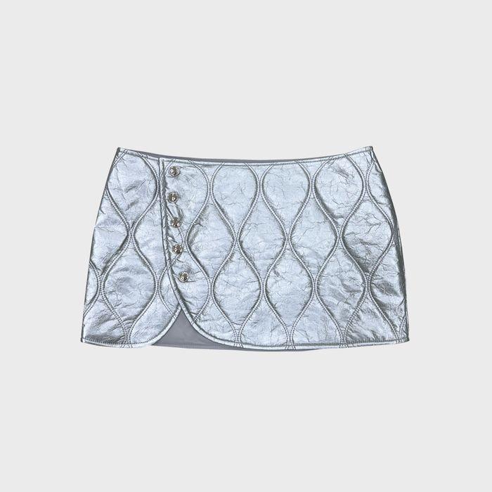 metal padded skirt-black