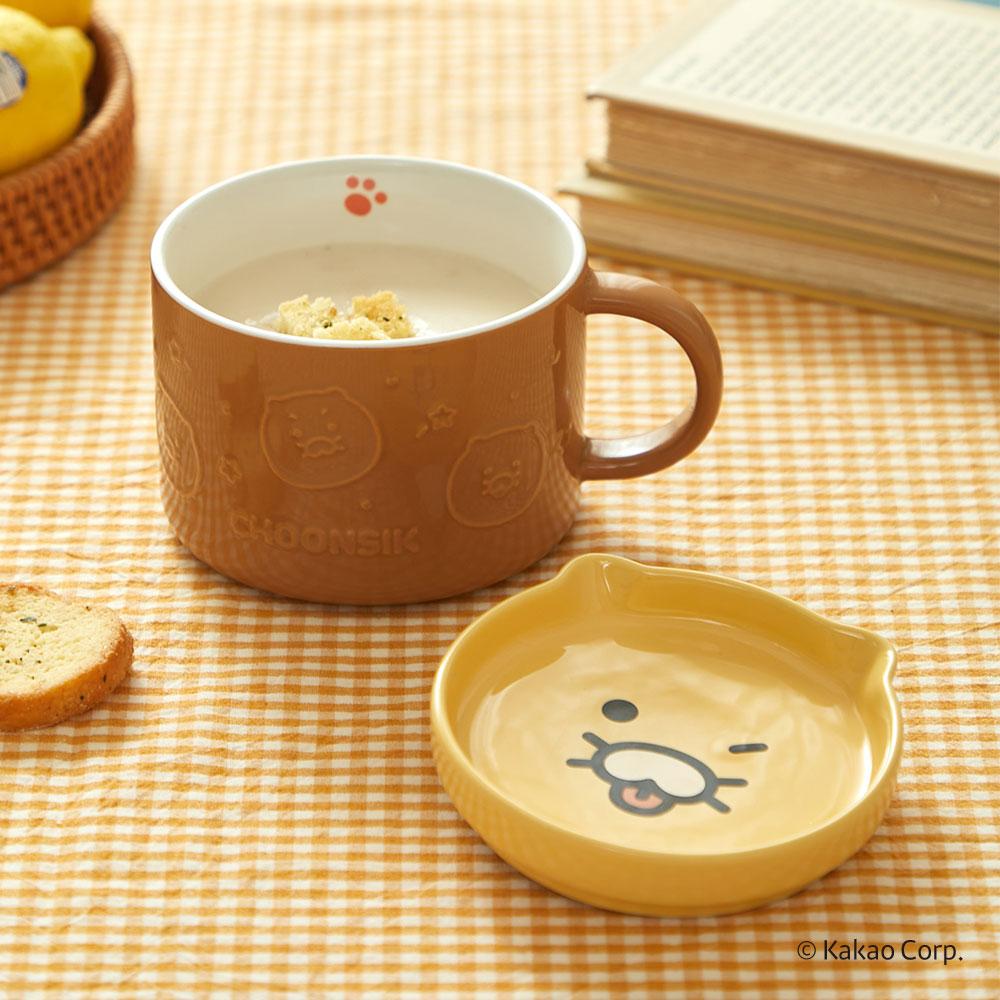 "귀여운 홈카페/집들이 선물" 춘식이 대용량 세라믹 페이스 뚜껑 요거트 시리얼볼