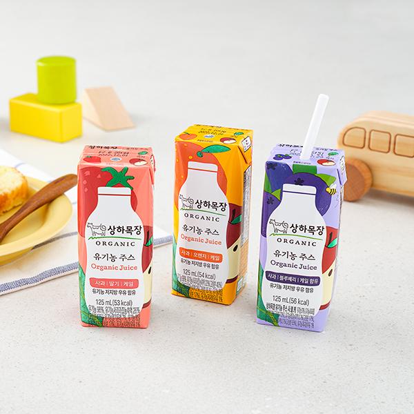 상하목장 유기농 주스 3종 125ml 24팩(사딸케 8팩 + 사오케 8팩 + 사블케 8팩)
