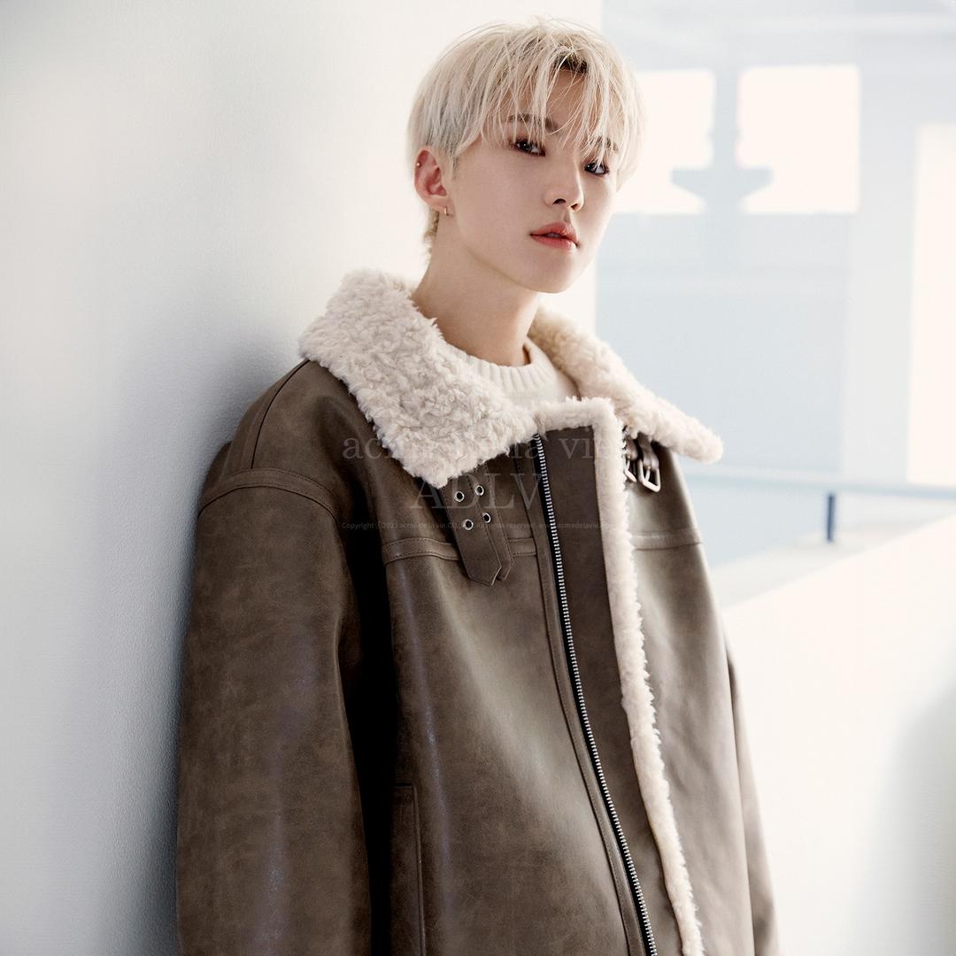 HIGHNECK VINTAGE CRACK VEGAN LEATHER MOUTON JACKET