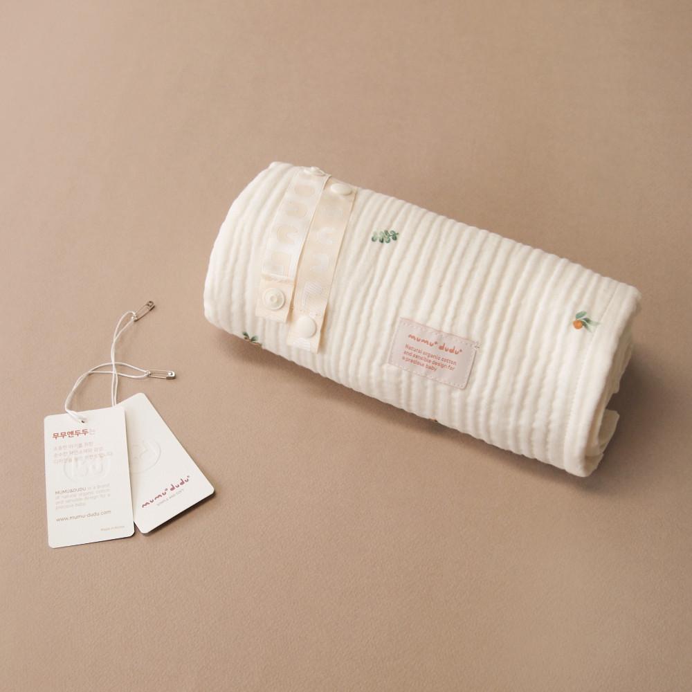 [Large]올리브 3중거즈 스트랩 블랭킷(스트랩 옵션) 신생아 백일 돌아기