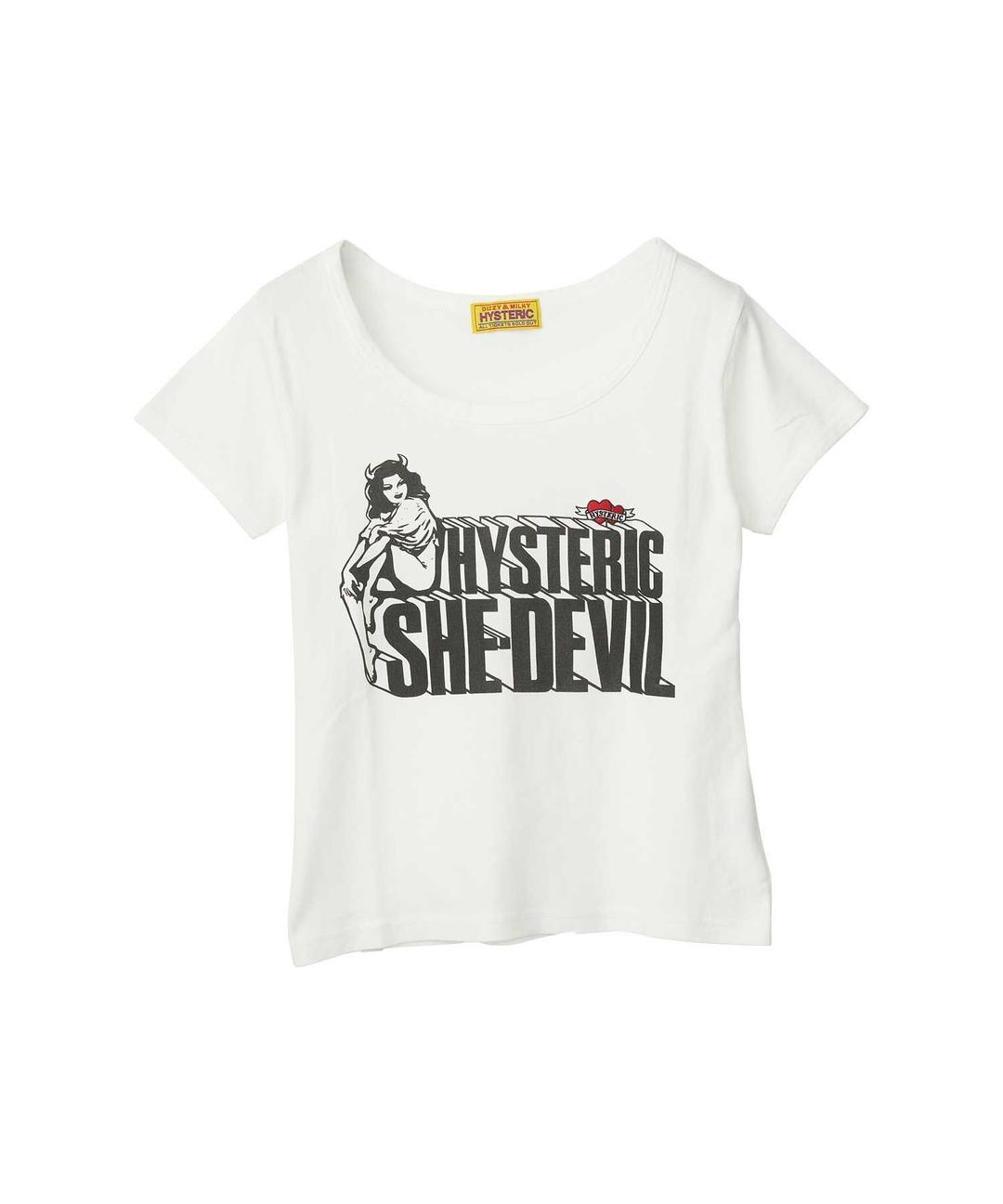 SHE DEVIL HEART刺繍 チビTシャツ|HYSTERIC GLAMOUR WOMEN | HYSTERIC GLAMOUR ONLINE STORE ヒステリックグラマーオンラインストア