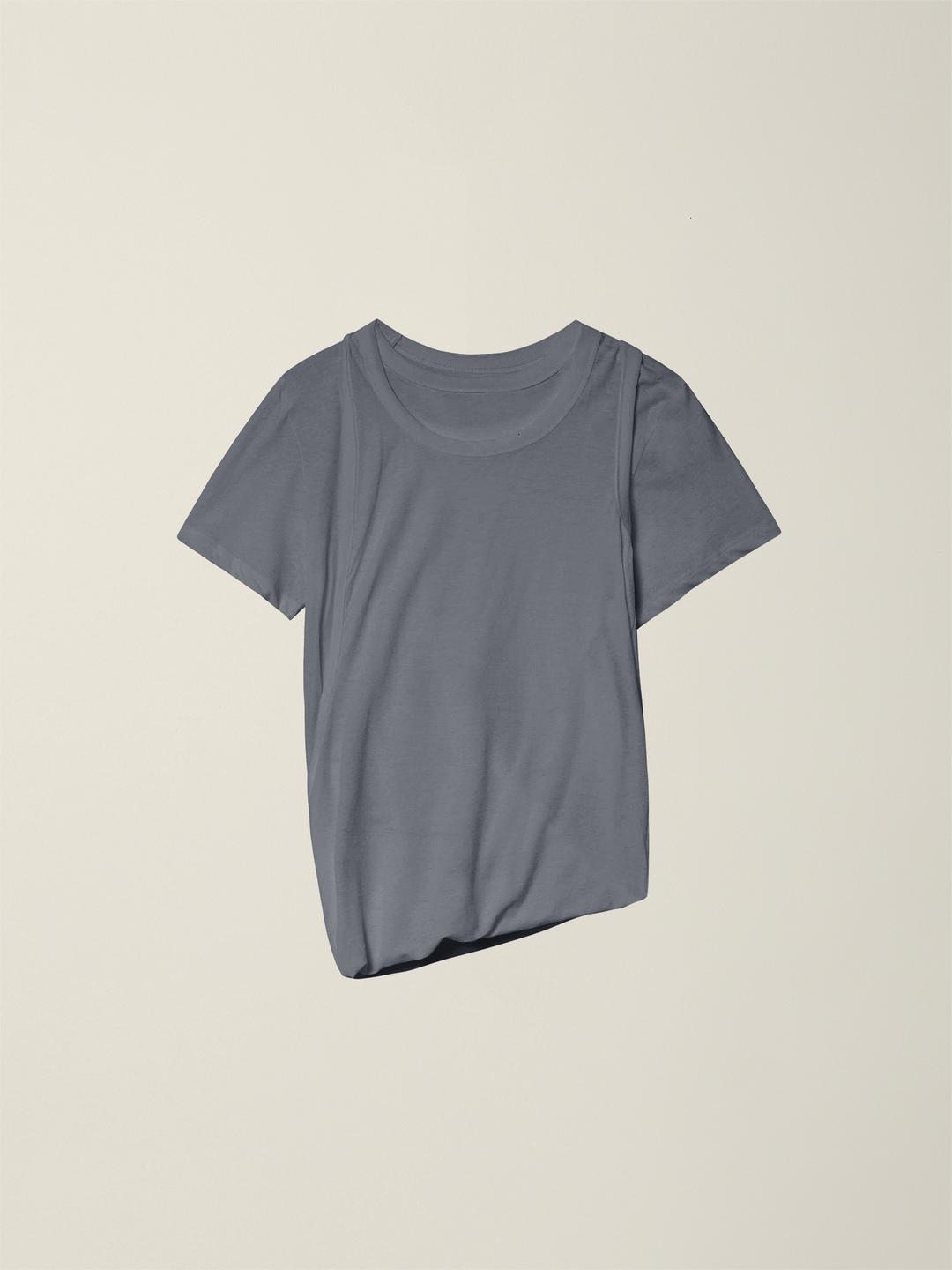 WOMENS TWIST HALF T-SHIRTS  CHARCOAL