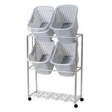 센스2030 손잡이 빨래바구니 4p + 이동식 세탁물 보관함 세트