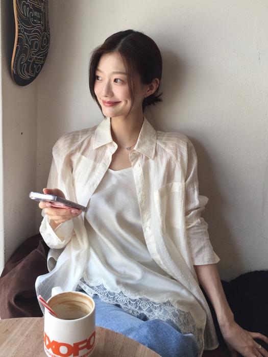잇미샤 스트라이프 시어 셔츠 ITQ5WBL360 (2COLOR)