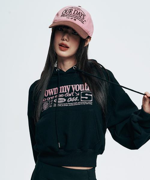 Own Youth 우먼 세미 크롭 후드