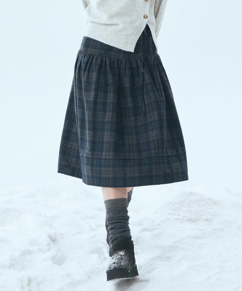 셔링 미디 스커트_MIWWHG116C