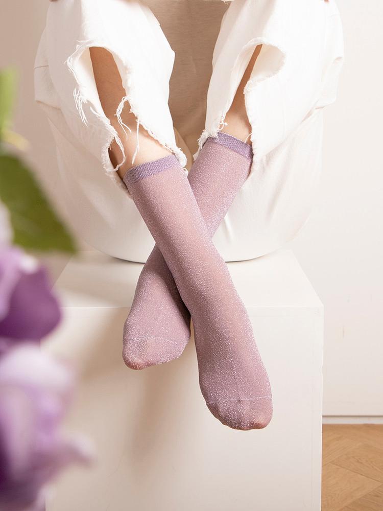 여성 반짝이 시스루 글리터 여름 양말