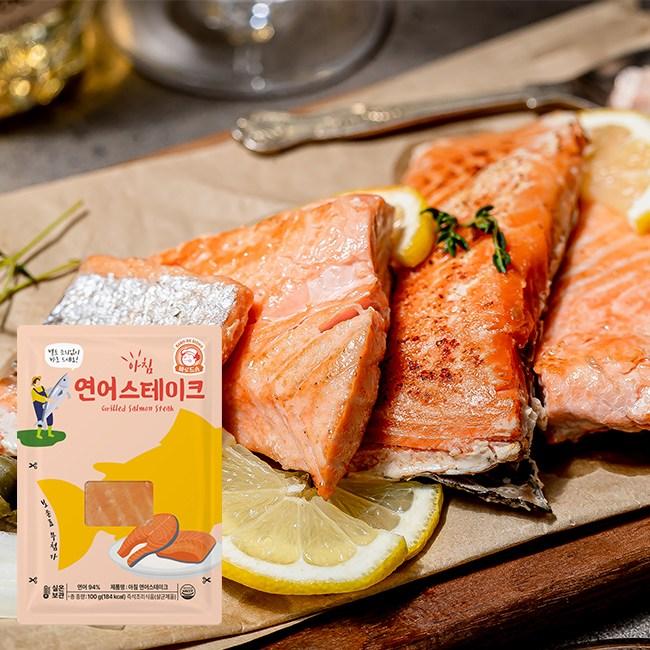 [ACHIM] 해동없이 바로먹는 연어 스테이크 100g*3팩 / 실온보관 6개월 특허, 300g, 1세트