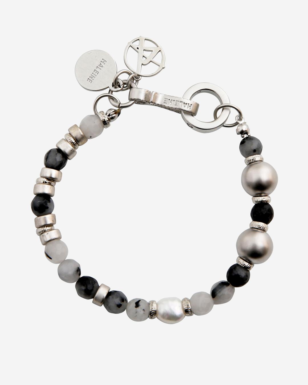 GEMSTONE METAL BRACELET BLACK (VA207)