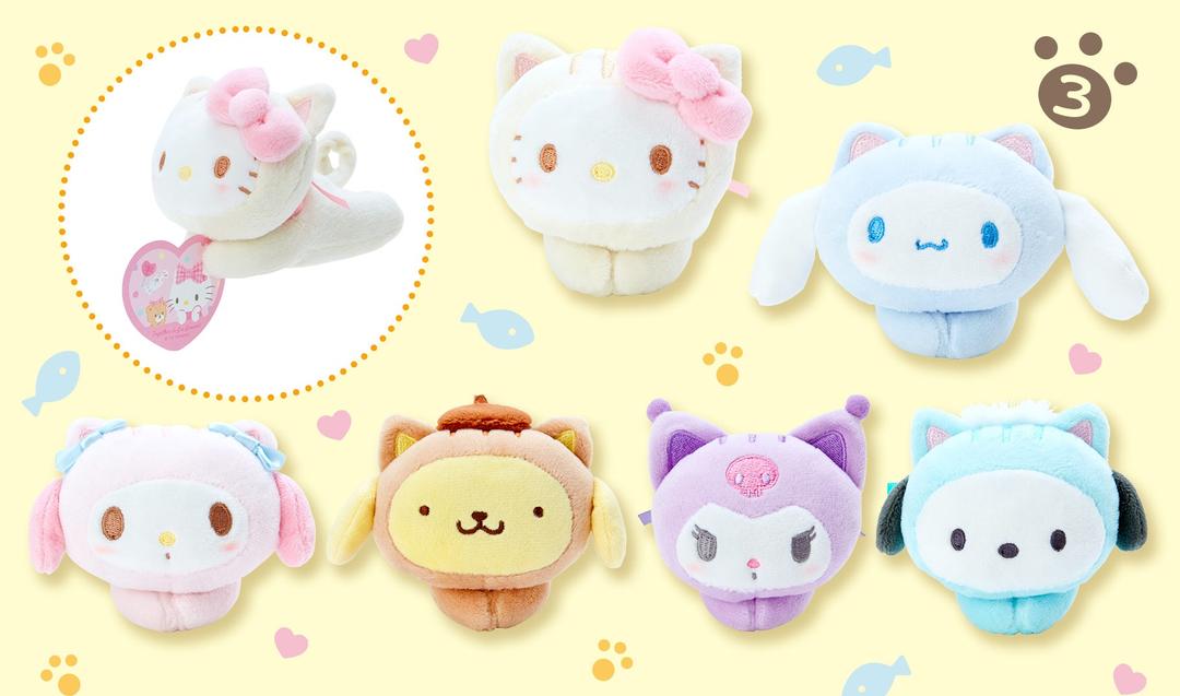 산리오 치유의 냥코 고양이 클립 마스코트