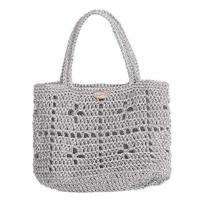 No.212 / Lily Metallic Crochet Mini Tote Bag _ Silver (릴리 메탈릭 크로셰 미니 토트백 _ 실버)