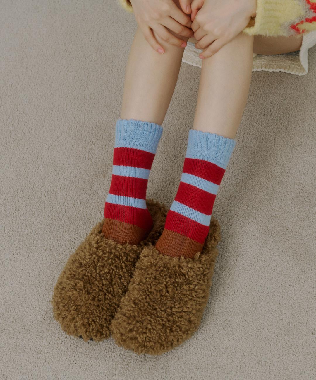 [IHM25FWS23] 캔디플로스 레드(기모 양면 양말)